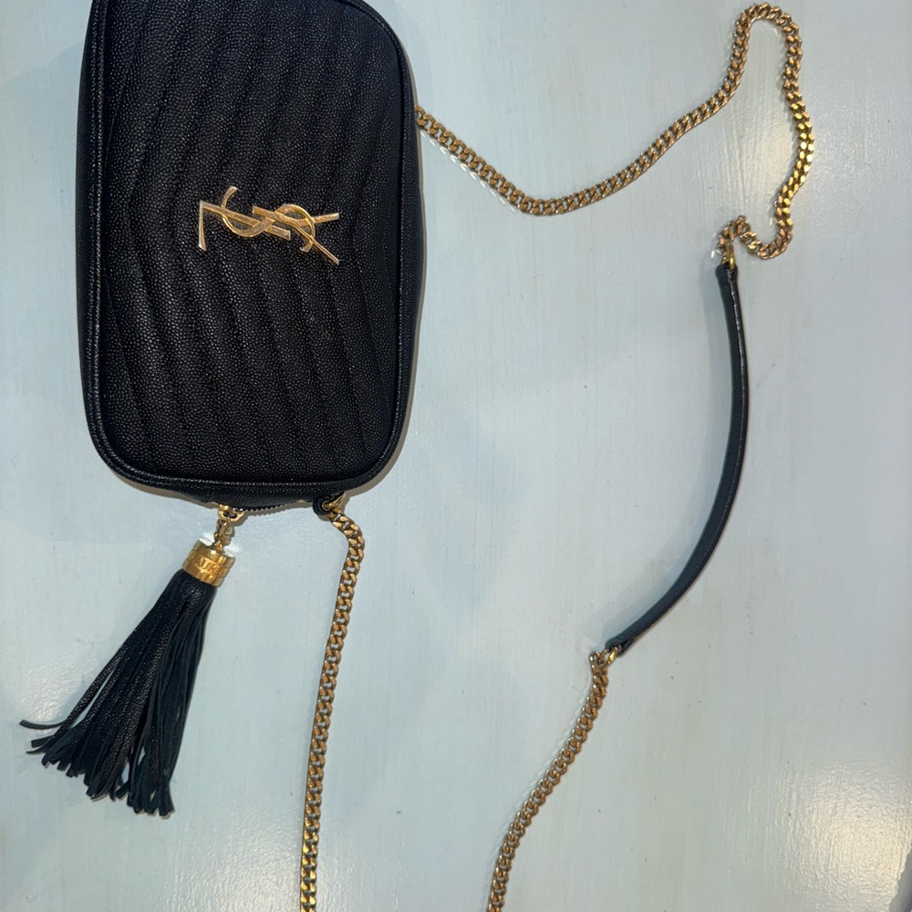 Yves Saint Laurent (YSL) Black Quilted Crossbody Purse REAL
